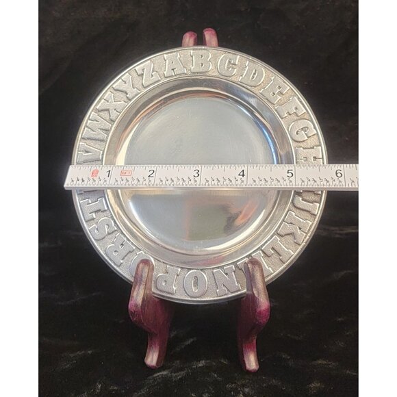 Vintage Pewterex Pewter Alphabet Plate - Picture 4 of 9